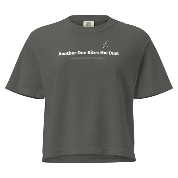 Women's heavyweight boxy tee in vintage black with bold 